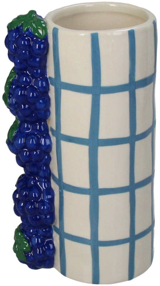 Vase collection Hd grès raisin bleu 11x8x18,5cm