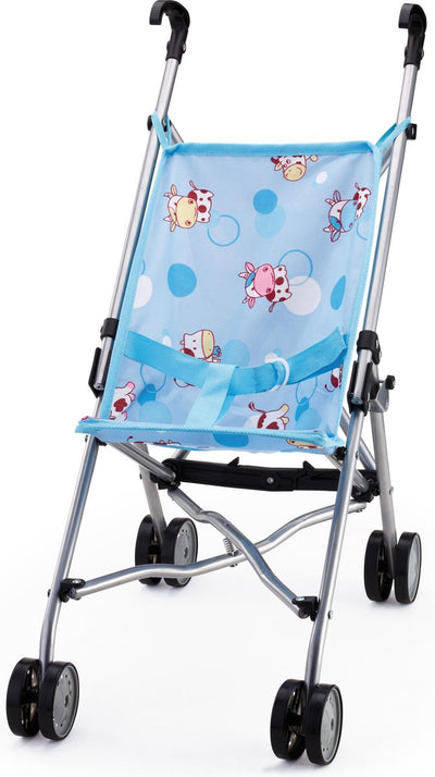 Bayer design - poussette de poupée - bleu avec des vaches