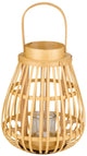 Arti casa Lanterne en Bois avec Verre - Lanterne à Bougie décorative - 26 x 26 x 32 cm - Beige