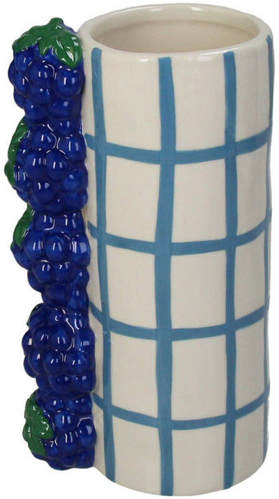 Vase collection Hd grès raisin bleu 11x8x18,5cm