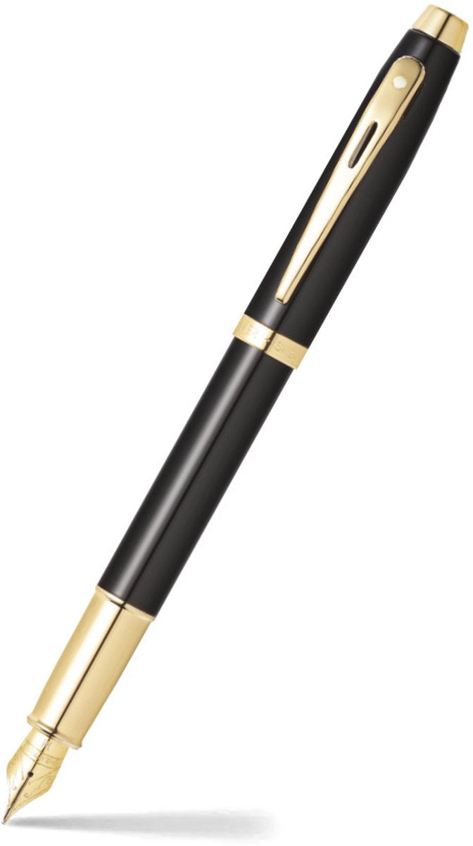 Stylo plume Sheaffer-100 e9322-m-ton or noir brillant-sf-e0932253