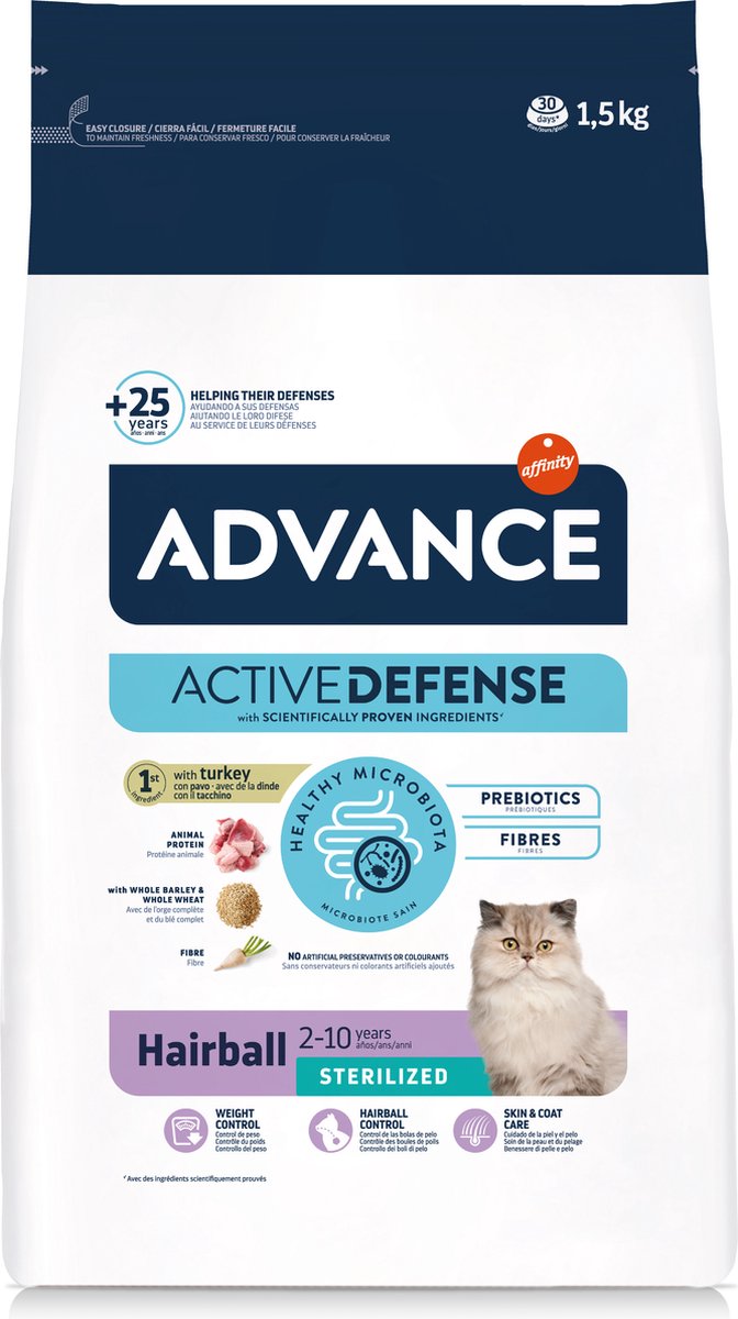 Boule de poils stérilisé par le chat avancé