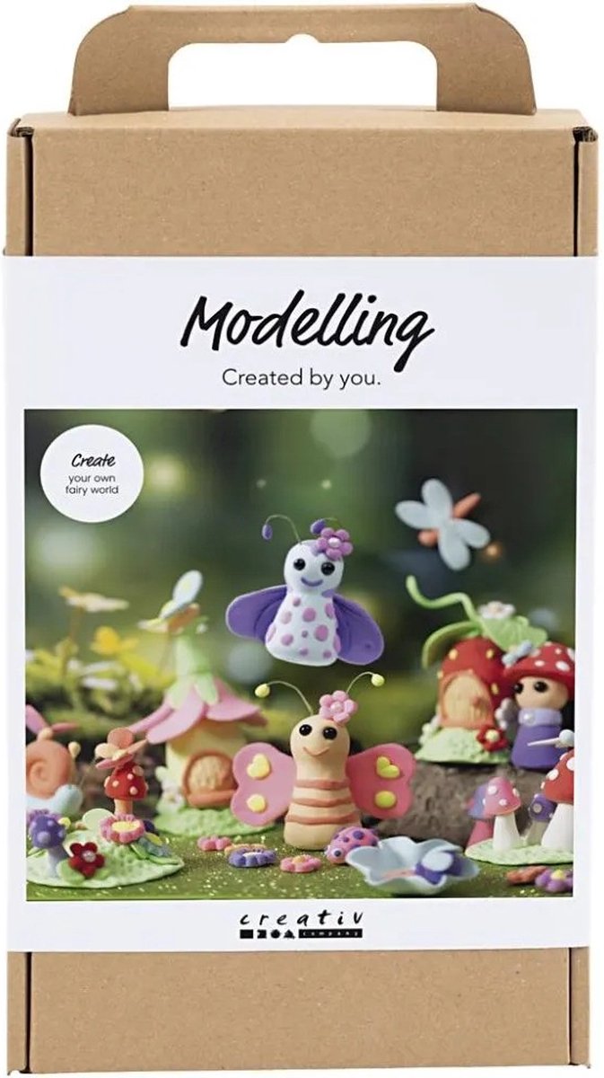 Creativ company – ensemble de loisirs de modélisation, elfe, couleurs pastel, 1 boîte