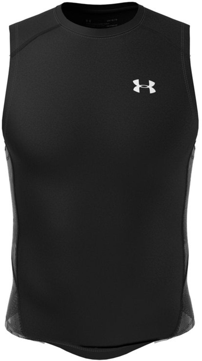 Chemise de sport Under Armour UA HG Armour Comp SL-BLK pour hommes - Noir - Blanc