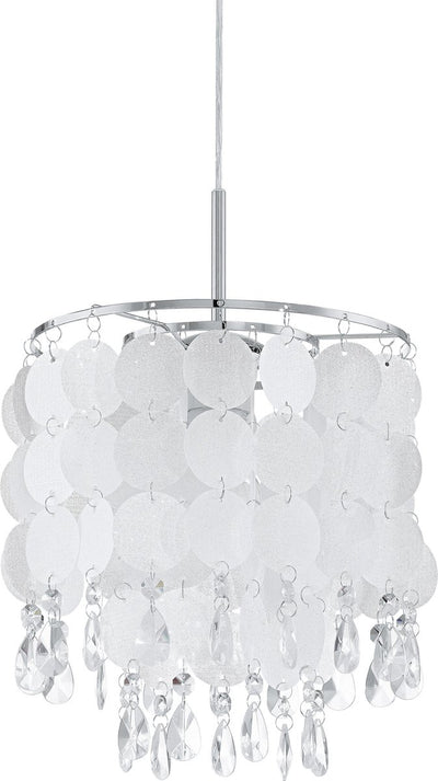 Suspension Eglo fedra 2 - 1 lumière - ø250mm. - chrome - nacre, transparente
