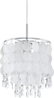 Suspension Eglo fedra 2 - 1 lumière - ø250mm. - chrome - nacre, transparente