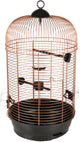 Cage à oiseaux Flamingo – cage à perruches sanna 2 cuivre noir – 35x35x67 cm – avec perchoirs et gamelles de nourriture – pour perruches et canaris