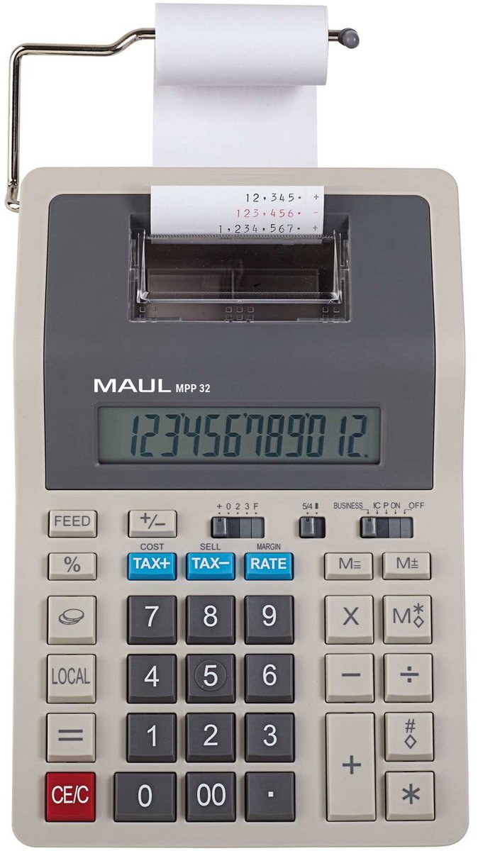 Calculatrice de bureau d'impression Maul mpp 32 - gris - plastique - 1 pièce - 27 x 15,5 x 8 cm