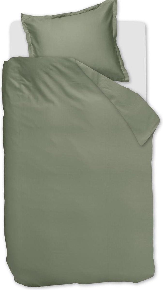 Housse de couette Ambiante satin uni - simple - 140x200 220 - vert