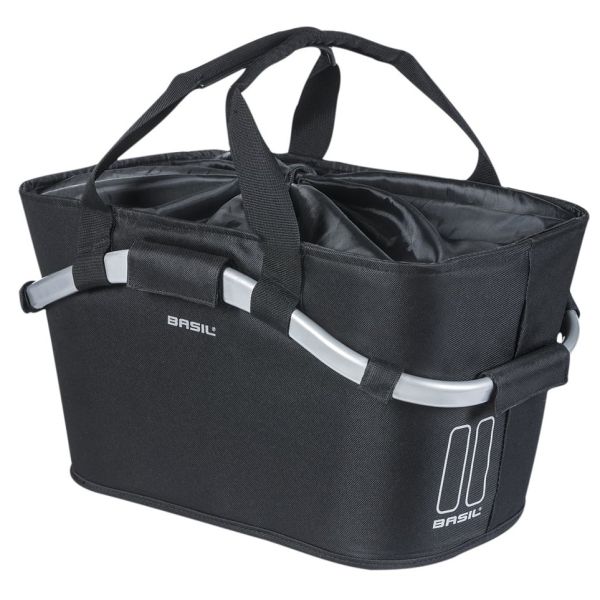 Panier de basilic à l'arrière avec transport tout noir