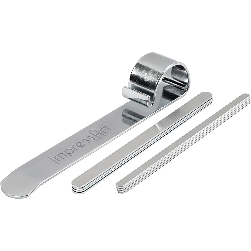 Outils de flexion Impressart et bracelets en métal, L: 15 cm, B: 6-106 mm, aluminium, 1 ensemble