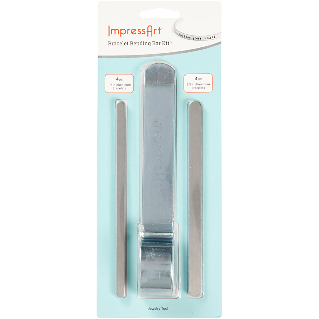 Outils de flexion Impressart et bracelets en métal, L: 15 cm, B: 6-106 mm, aluminium, 1 ensemble