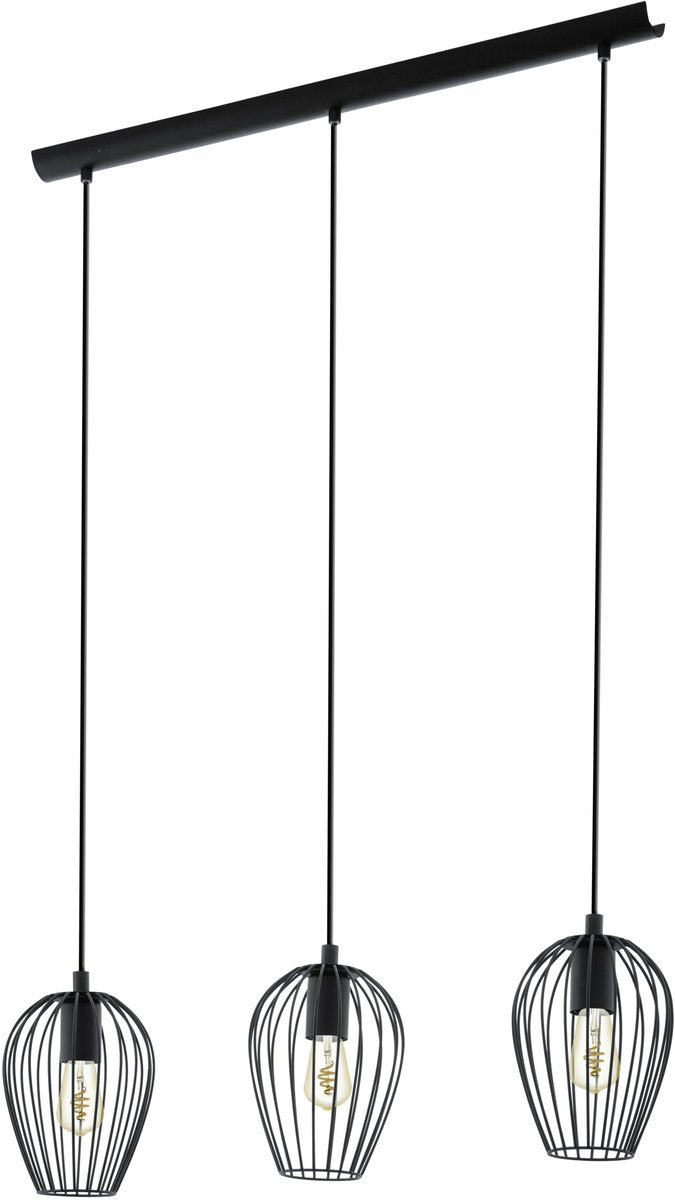 Lampe à suspension Eglo newtown - e27 - 70 cm - noire