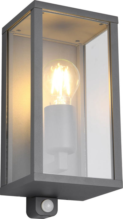 Trio garonne - applique - anthracite - excl. 1x e27 7w - détecteur de mouvement - éclairage extérieur - ip44