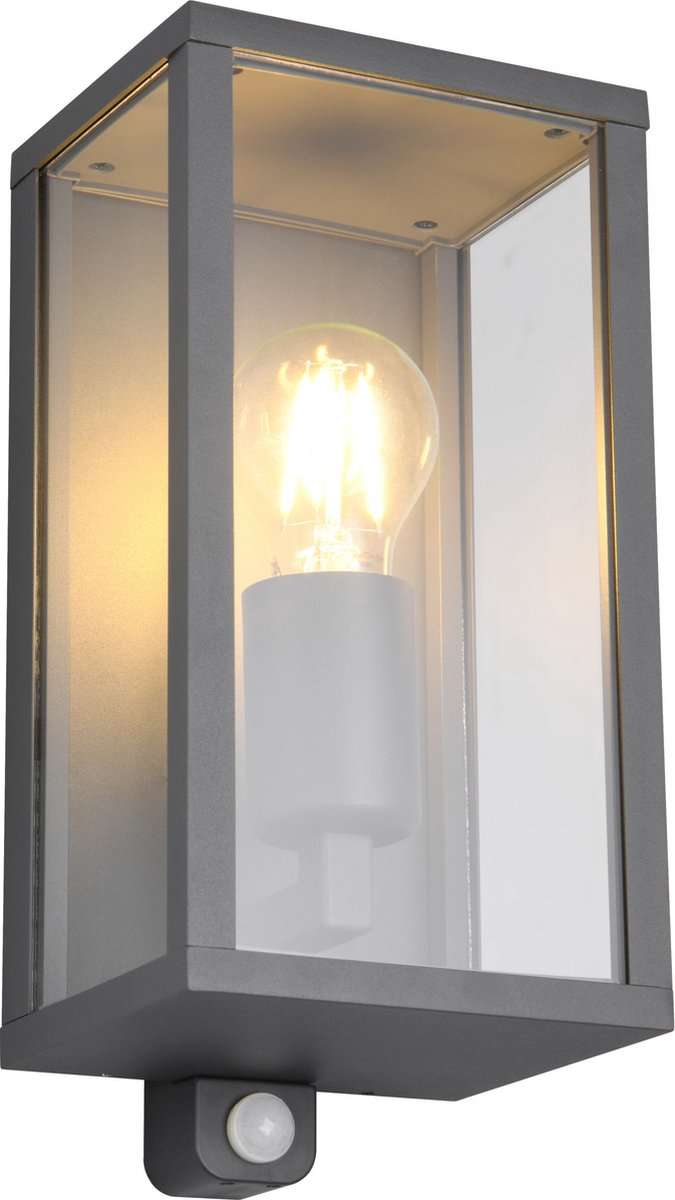 Trio garonne - applique - anthracite - excl. 1x e27 7w - détecteur de mouvement - éclairage extérieur - ip44