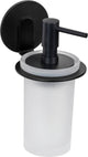 Wenko distributeur de savon turbo-loc bivio aluminium noir mat - pompe à savon - noir - autocollant - sans perçage