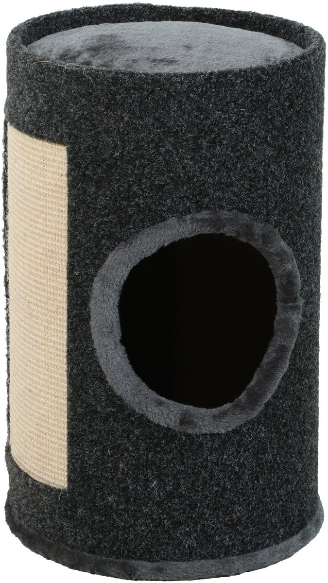 Tonneau à gratter Zolux - gris foncé, en forme de tonneau avec abri - 31x31x50 cm