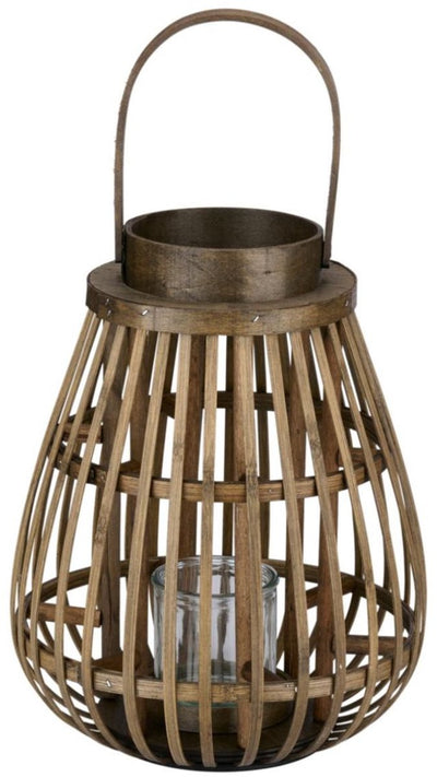 Arti Casa Lanterne en Bois avec Verre - Photophore décoratif - 26 x 26 x 32 cm - Marron