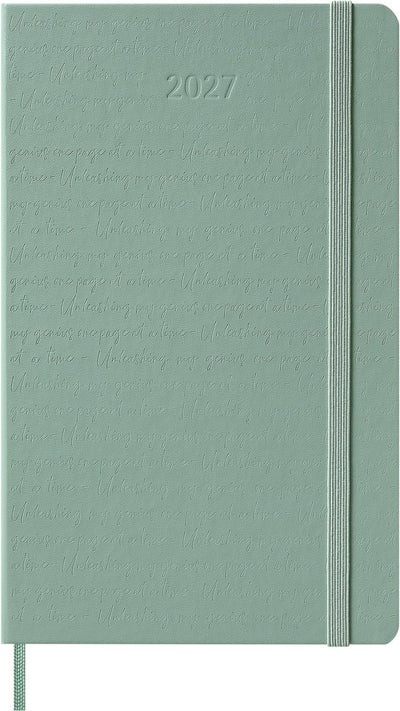 Agenda Moleskine 12 mois - 2027 - hebdomadaire - grand - couverture rigide - vert sauge