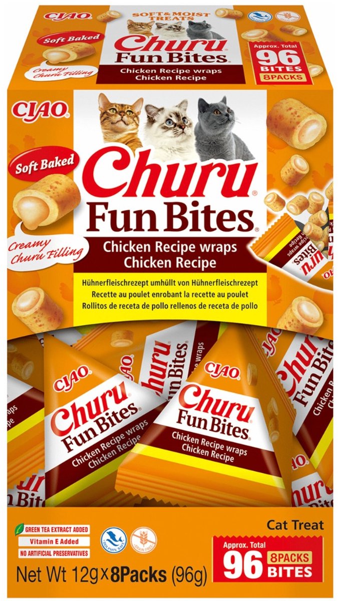 Inaba churu fun morsures wraps au poulet - collation pour chat - poulet 12x8 g