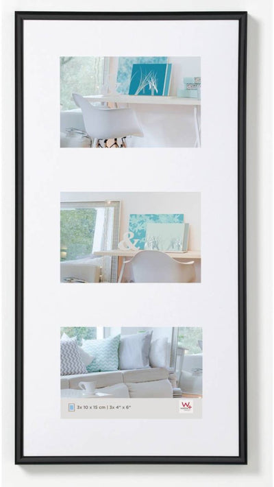 Walther new lifestyle - cadre en plastique - format photo 3x 10x15 cm - noir