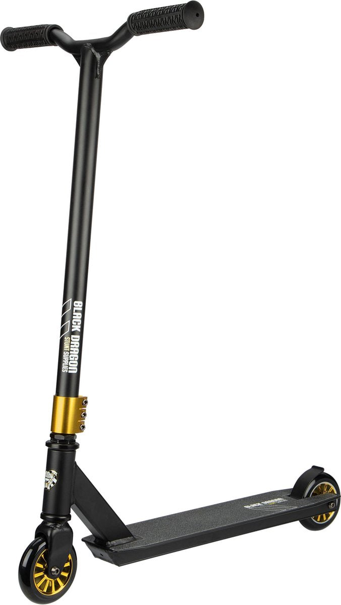 Trottinette freestyle dragon noir - pulse racer - or noir - trottinette - 100kg