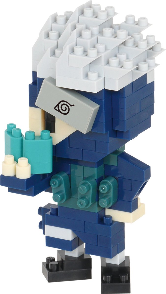 Bandai - nanoblock - kakashi hatake - naruto shippuden - mini figurine en brique - jeu de construction - kit de construction de figurine manga pixel - nbcc137