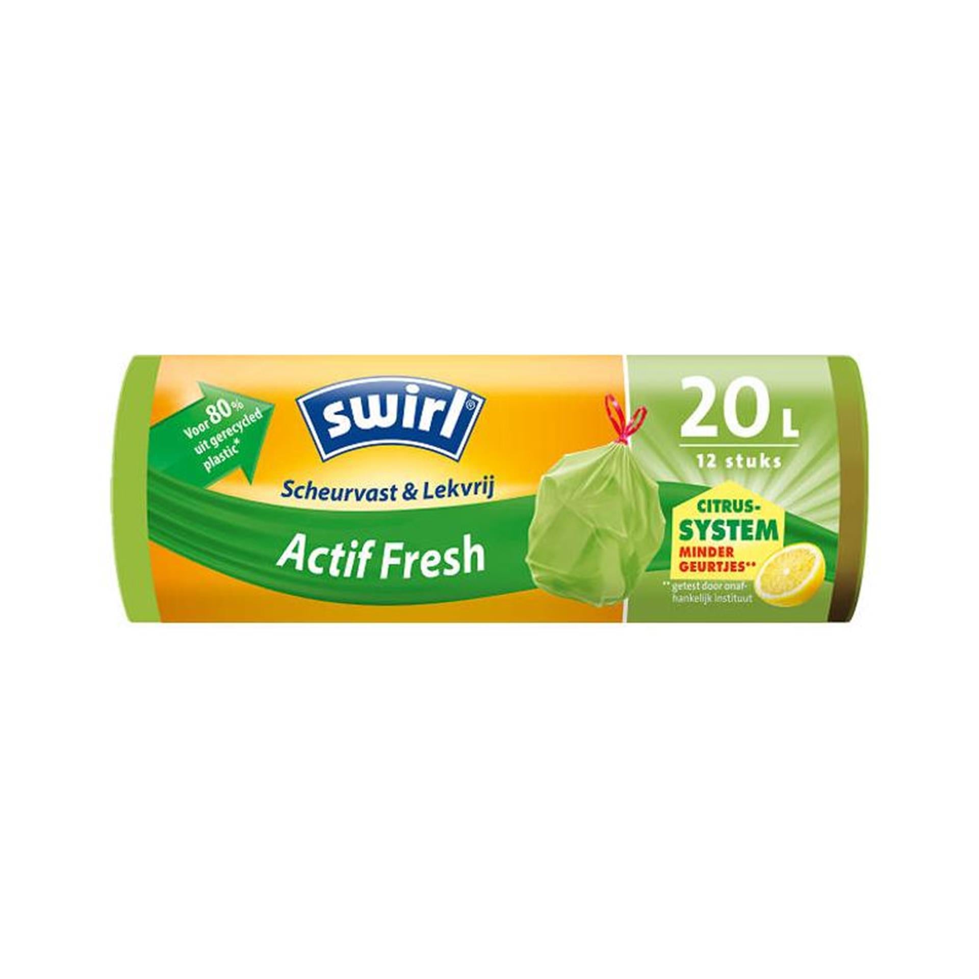 Swirl Swirl ACtif Binzaks à pédale frais avec parfum de citron 20l 12 pièces