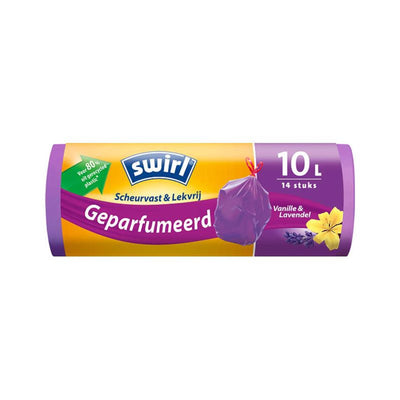 Swirl Swirl Pédale Bacs de seau avec bande de brouillon Vanille-lavande parfumée 10l 14 pièces