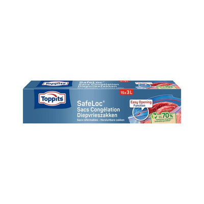 Toppits Toppits Safeloc Zip-Diepvoedzaks 3L 15 pièces
