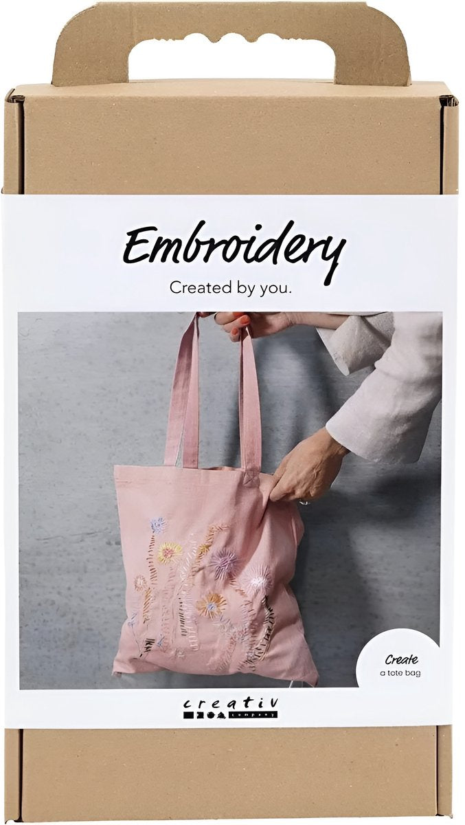 Creativ company kit de broderie, sac de transport, rose clair, 1 boîte