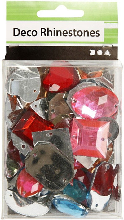Strass Creativ Company, taille 10-17 mm, env. 50 pièces, différentes couleurs, 15 g 1 boîte