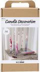 Creativ company hobby set bougies de décoration, bougies pointues décorées, blanc, 1 boîte