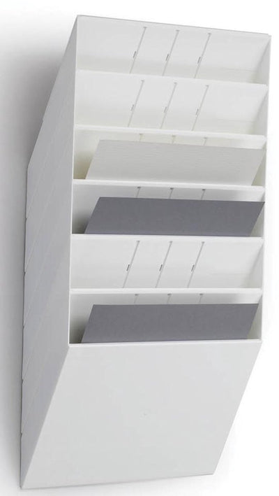 Porte-brochures résistant flexibox 6 a4 paysage blanc