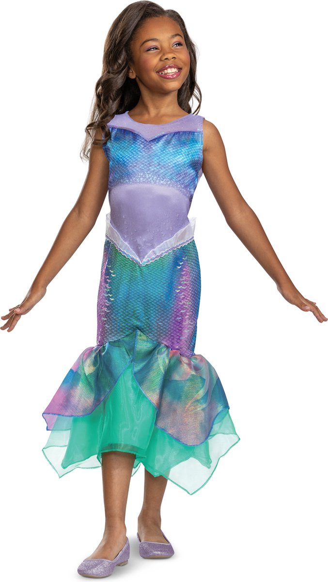 Déguisement Disney - la petite sirène live action, robe sirène ariel classique, taille m (7-8 ans), fille