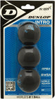 Dunlop intro - balles de squash débutant - blister 3 balles - noir