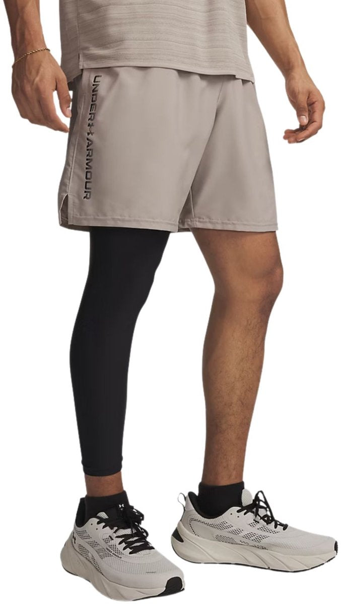 Under armour ua tech woven wordmark short-brn pantalon de sport pour hommes - Timberwolf taupe - noir