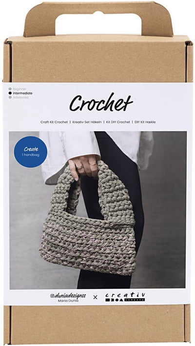 Creativ company kit de loisirs au crochet, sac robuste, vert olive, 1 boîte