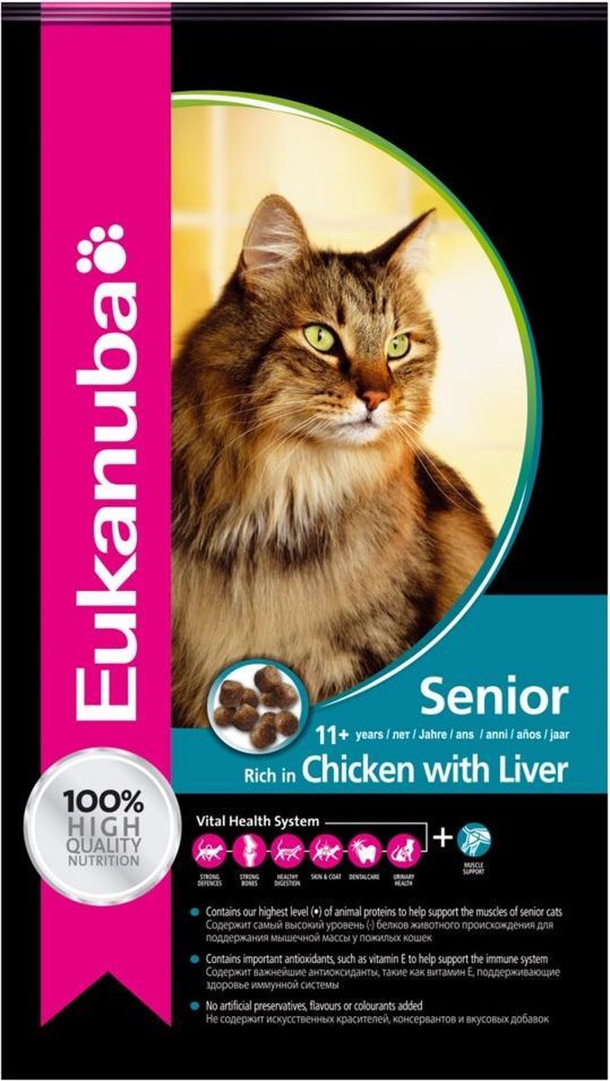 Eukanuba chat top condition 7+ senior poulet - foie 10 kg
