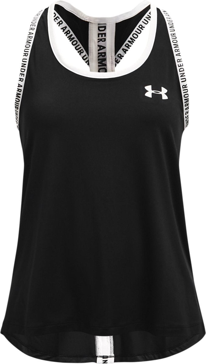 Under Armour Tech Knockout Tank-blk T-shirt de sport pour filles - noir - blanc