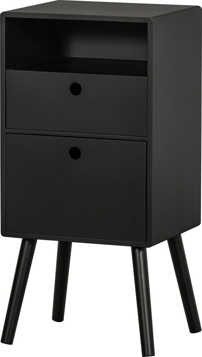 Table de chevet Woood Ozzy - bois - noir - 75x36x30