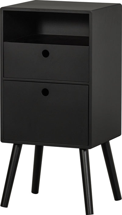 Table de chevet Woood Ozzy - bois - noir - 75x36x30