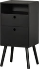 Table de chevet Woood Ozzy - bois - noir - 75x36x30