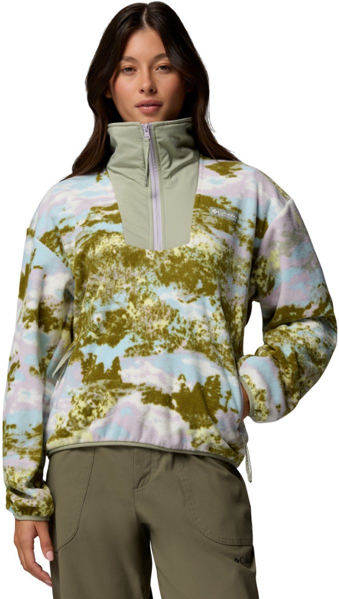 Pull extérieur femme imprimé demi-zip Columbia sequoia grove™ - citron haze, fieldaze