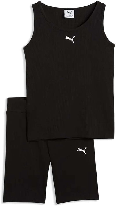 Puma ess - ensemble débardeur côtelé surélevé et leggings courts g
