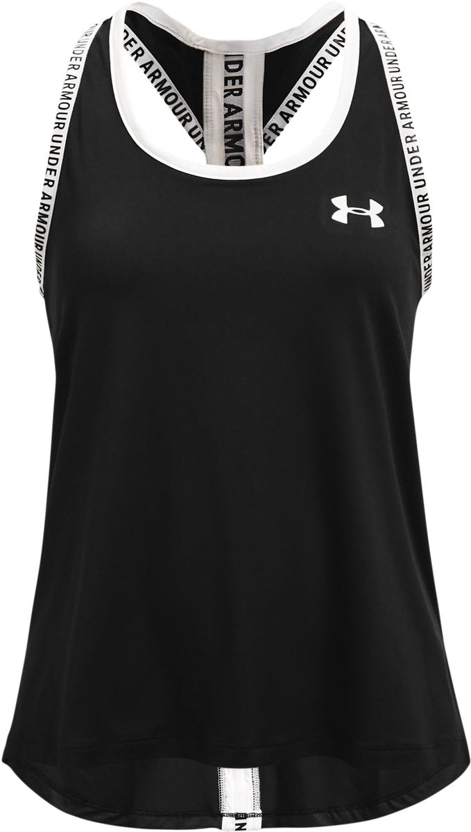 Under Armour Tech Knockout Tank-blk T-shirt de sport pour filles - noir - blanc