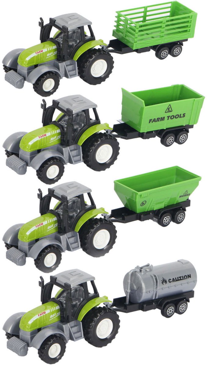 Tracteur vert moulé avec remorque et fonction de traction