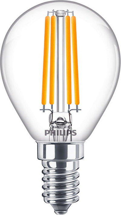 Philips LED Philips Corepro LED Lustre E14 Boule Filament Transparent 6,5W 806lm - 827 Blanc Très Chaud | remplace 60w
