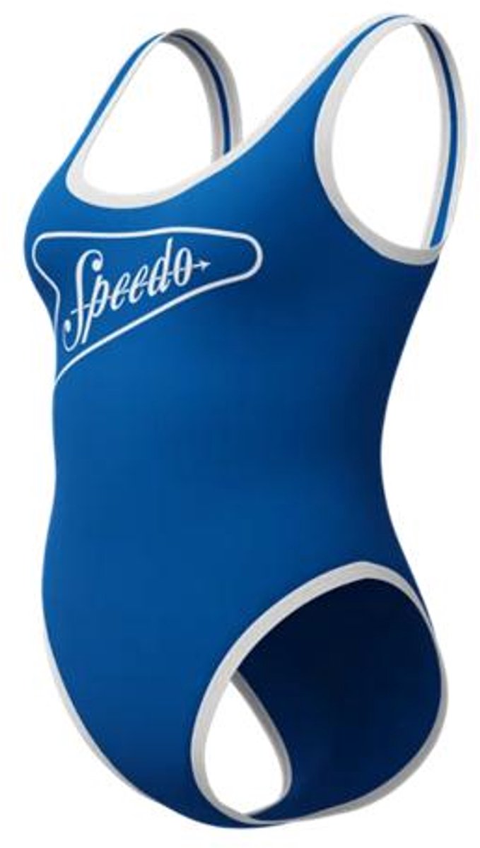 Maillot de bain 1 pièce de sport femme Speedo solidbound scoop - bleu blanc