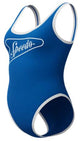 Maillot de bain 1 pièce de sport femme Speedo solidbound scoop - bleu blanc